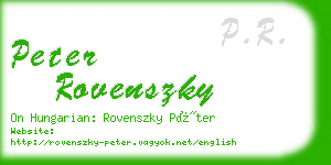 peter rovenszky business card